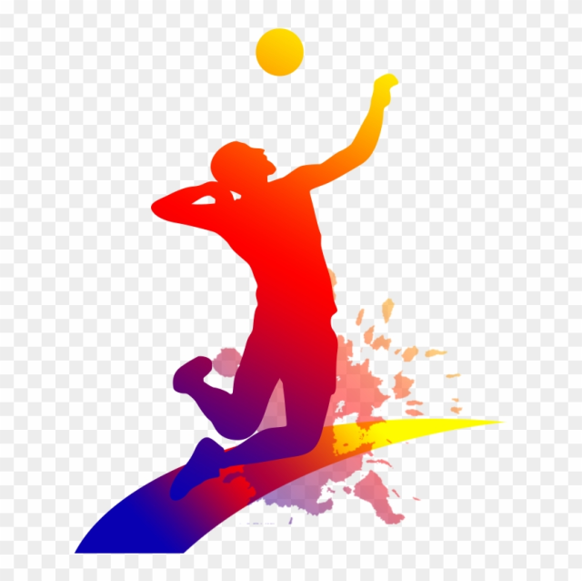 Volleyball Clip Art - Transparent Womens Volleyball Silhouette