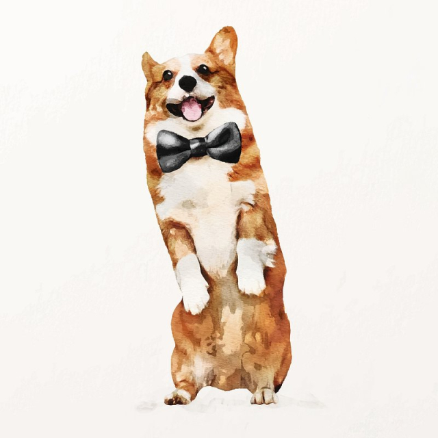 Watercolor corgi dog illustration vector | Free Vector Illustration - rawpixel