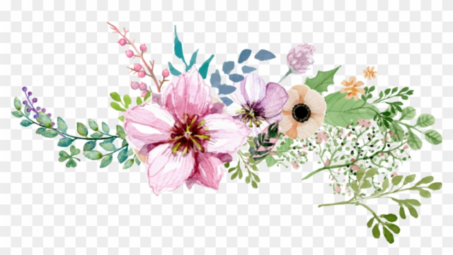 Watercolor Flower Borderround Png - Watercolor Flower Png