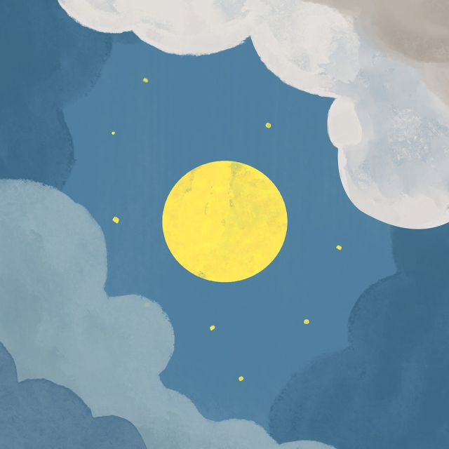 Watercolor full moon instagram post, | Free PSD - rawpixel