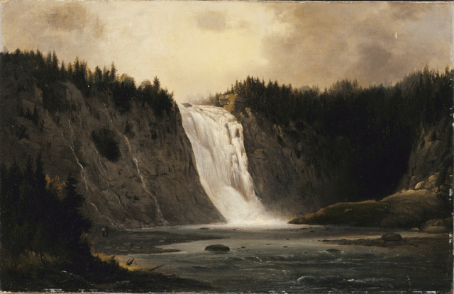 Waterfall on Mont-Morency (1864) painting | Free Photo - rawpixel
