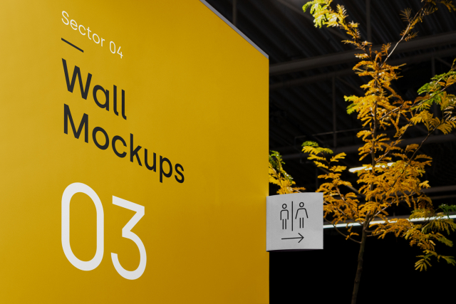 Wayfinding PSD Mockup sector 04 wall mockups 03