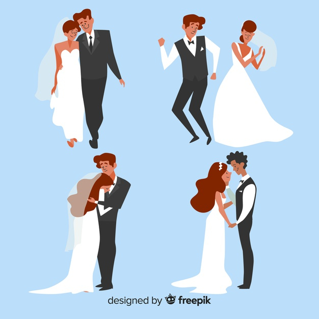 Wedding couple character collection