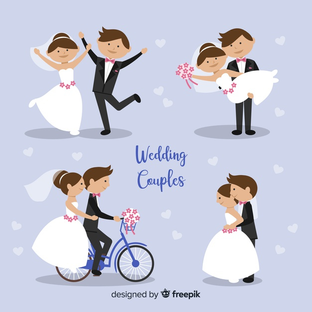 Wedding couple character collection