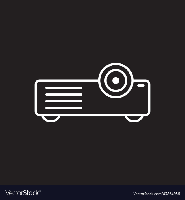 white projector line icon