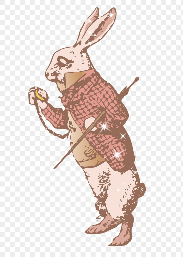 White Rabbit png sticker, sparkly | Free PNG Illustration - rawpixel