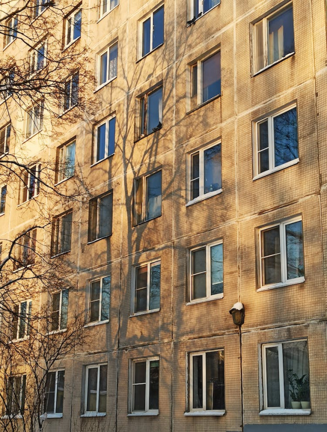 Windows of a Brown Building