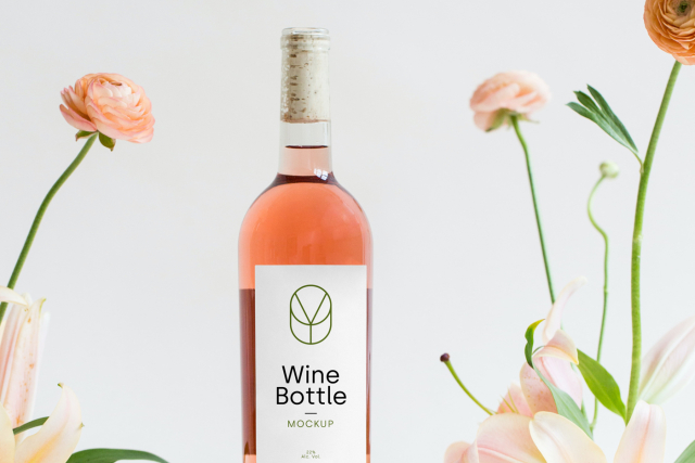 Wine Bottle PSD Mockup wine bottle ckup 22% alc. vol.