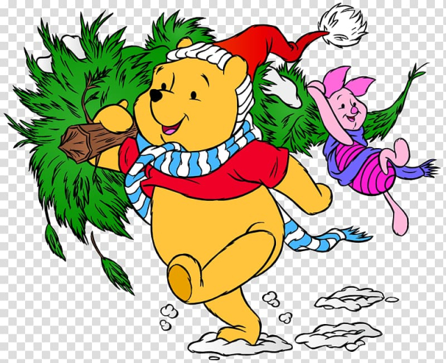 Free: Winnie the Pooh Piglet Tigger Eeyore Christmas, winnie the ..., image size:640x522
