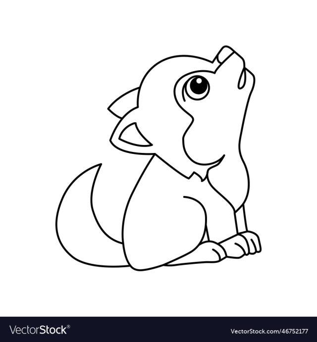wolf cartoon coloring page for kids