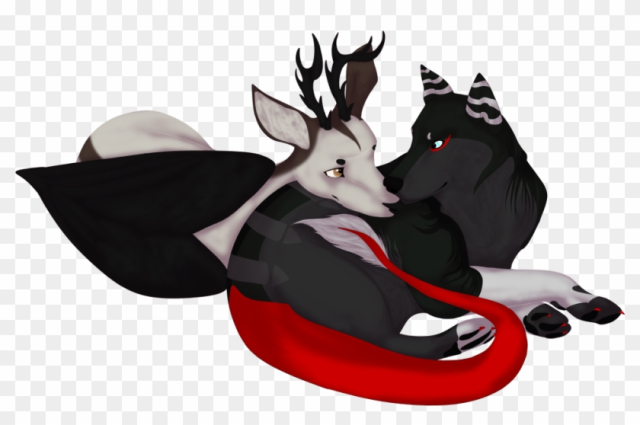 Wolf Clipart Deer - Wolf And Deer Art