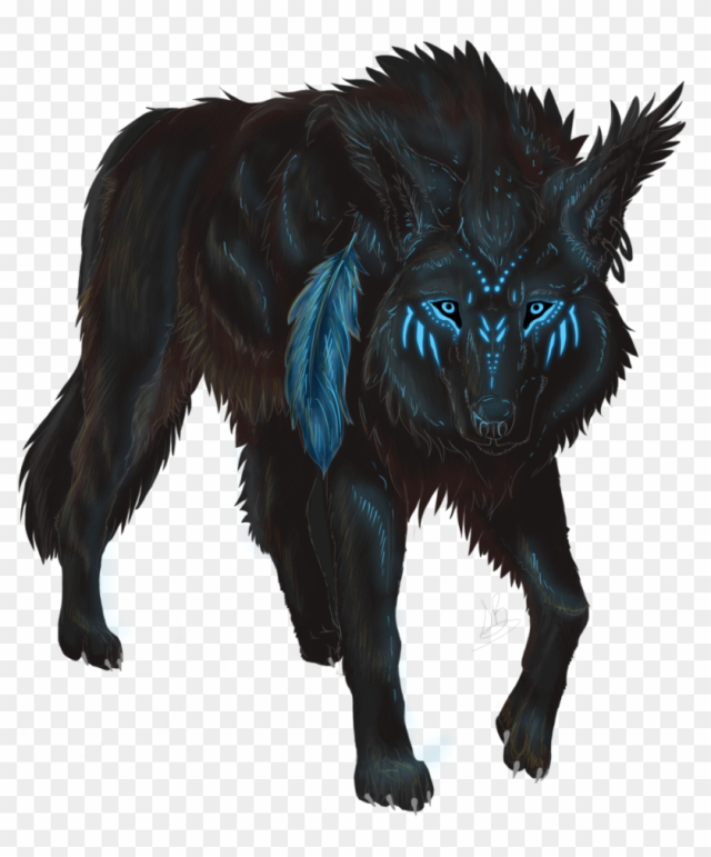 Wolves Transparent Digital Art - Wolf With Tribal Markings