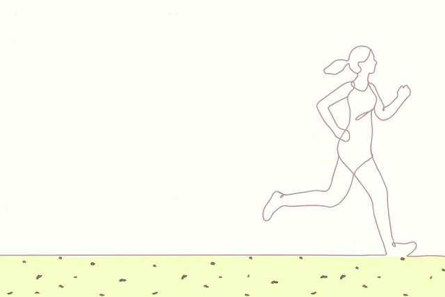 Woman jogging background, simple line | Free PSD - rawpixel
