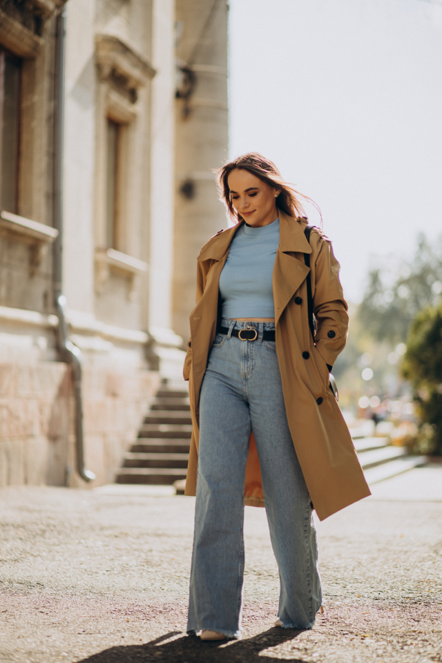 Woman wearing a trench-coat