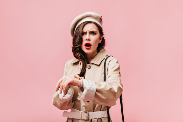 Woman wearing a trench-coat