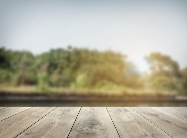 Wooden table product background Free Photo