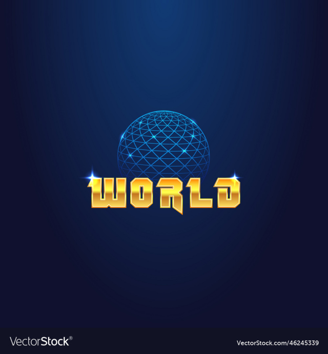 world and abstract mesh ball with glare