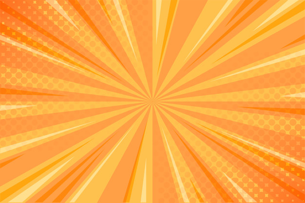 Yellow comic background with halftone Free Vector