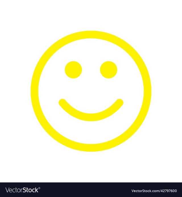 yellow smile line art icon